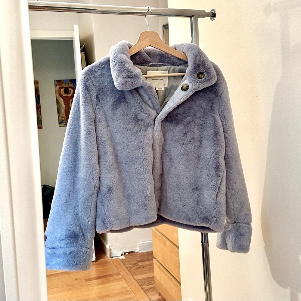 Anthropologie Soft Purple Faux Fur Coat